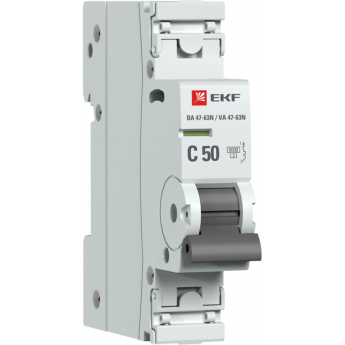 Автоматический выключатель EKF 1P 50А (C) 6кА ВА 47-63N PROxima Автоматический выключатель EKF 1P 50А (C) 6кА ВА 47-63N PROxima
