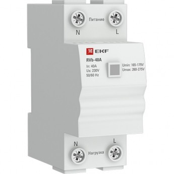 Реле напряжения (сквозное подключение) EKF RVb-63A Basic Реле напряжения (сквозное подключение) EKF RVb-63A Basic