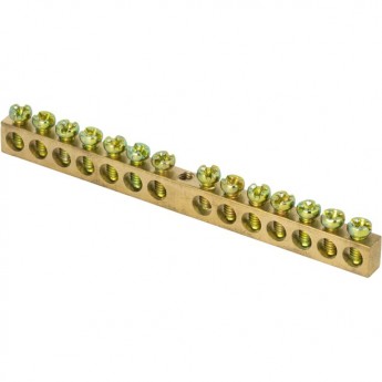 Шина EKF PROXIMA PEN "ноль-земля" 8х12мм 14 отверстий латунь