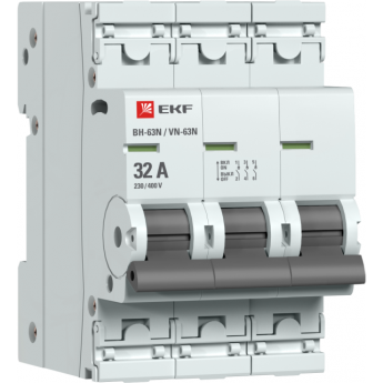 Выключатель нагрузки EKF PROxima ВН-63N 3P, 32А, 1 шт S63332